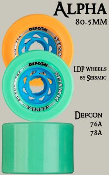 SEISMIC ALPHA LDP/DH WHEELS - 80.5mm - Defcon - Three Duros (One pair/2 wheels)