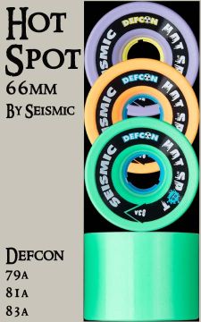 SEISMIC HOT SPOT WHEELS - 66mm - Defcon/Black Ops (One pair/2 wheels)