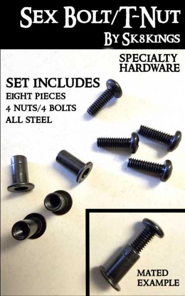 SEX BOLT / T-NUT MOUNTING HARDWARE (4 nuts / 4 bolts) SEX BOLT / T-NUT MOUNTING HARDWARE (4 nuts / 4 bolts)