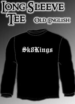 OLD ENGLISH LOGO TEE - BLACK - LONG SLEEVE