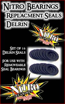 NITRO BEARINGS BY KHIRO - DELRIN REPLACEMENT SEALS (Set of 16)