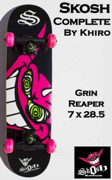 SKOSH COMPLETE BY KHIRO - Grin Reaper 7 x 28.5 (complete skateboard)