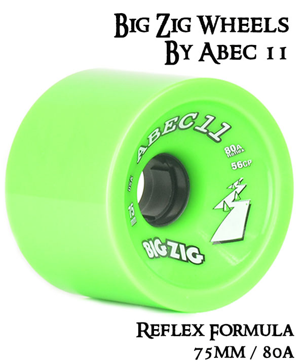 タイヤ・ホイール abeec 2-1 ABEC 11 - BIG ZIG WHEELS - REFLEX FORMULA - 75MM 80a (2 wheels)