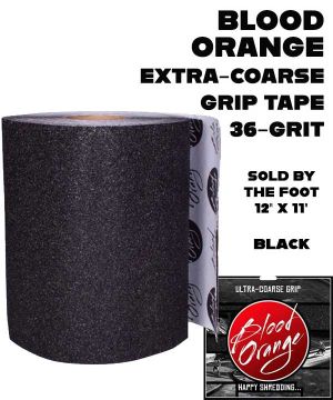 BLOOD ORANGE BLACK GRIP TAPE - EXTRA COARSE 36 GRIT (12" long increments)