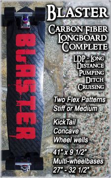 Sk8Kings Complete - Blaster Carbon Fiber Longboard Cruiser/Distance Pumper (41 x 9.5)