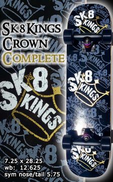 Sk8Kings Freestyle Complete - Gold Bling Crown Logo - 28.25 x 7.25