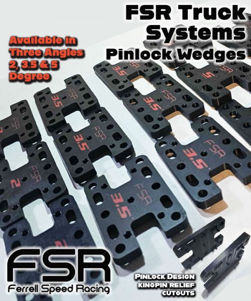 FSR - Ferrell Speed Racing - Pinlock Wedge Risers - Three Angles - one wedge