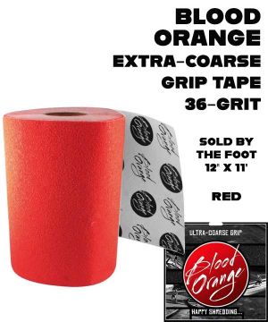 BLOOD ORANGE RED GRIP TAPE - EXTRA COARSE 36 GRIT (12" long increments)