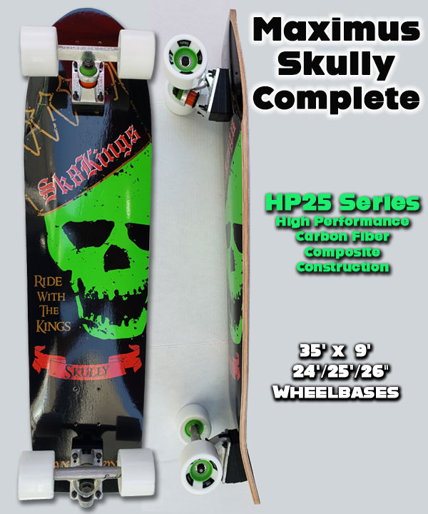 Skully Maximus Axe HP25 Carbon Racing Slalom Skateboard Complete