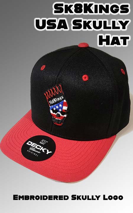 Sk8Kings Hat - Baseball Cap - USA Skully Logo