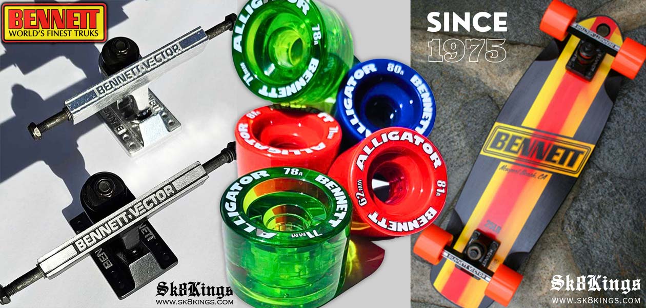 Bennett Trucks and Alligator Wheels Distributed at Sk8Kings