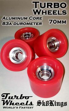 Sk8Kings - Turbo Wheels - Aluminum Core 70mm / SS Formula - 83a Watermelon (2 Wheels)
