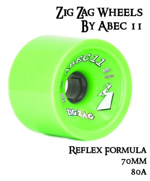 ABEC 11 - ZIG ZAG WHEELS - REFLEX FORMULA - 70mm 80a (Two Wheels)