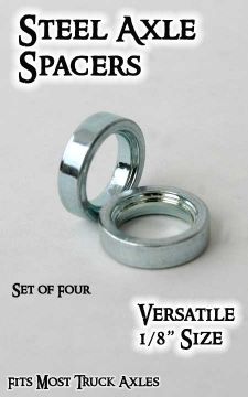 STEEL AXLE SPACERS 1/8" (four pack)