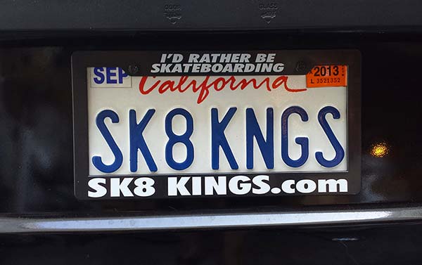 Sk8Kings License Plate Frame at Sk8Kings.com