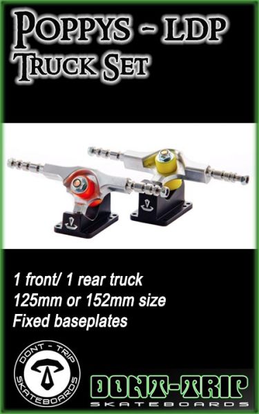 Dont Trip Truck Set - Poppy LDP 125/152mm (Two Trucks) Dont Trip Truck Set - Poppy LDP 125/152mm (Two Trucks)